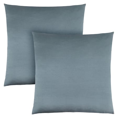Monarch Specialties Pillows, Set Of 2, 18 X 18 Square, Insert Included, Accent, Sofa, Couch, Bedroom, Polyester, Blue I 9343